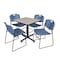 Kobe Kobe Square Table & Chair Set, Wood, Metal, Polypropylene Top TKB3030PL44BE - alternate 1
